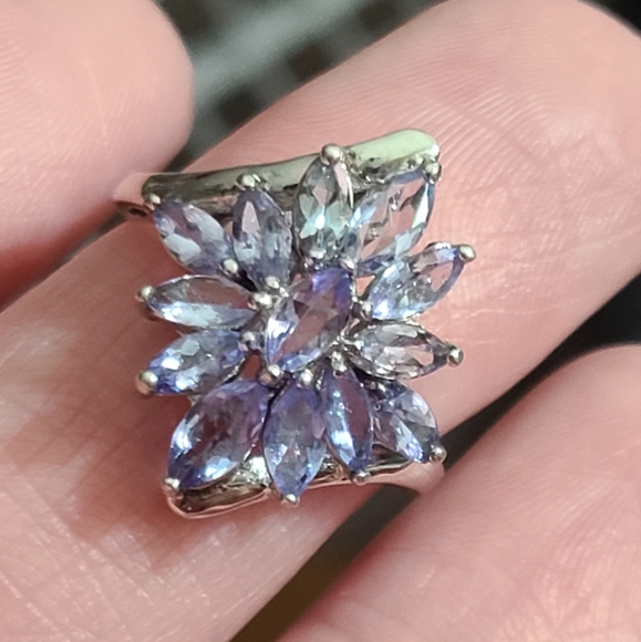 925 tourmaline stauer sterling silver cluster ring lavender purple sz 6 estate - Picture 13 of 16